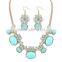 Resin flowers alloy aestheticism classical design bride italian jewelry set and gold necklace set