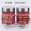 CP154 2pcs glass jar set with metal casing and rack