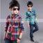 Promotion cotton long sleeve checked flannel child clothes plaid new model shirts boys