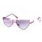 Progressive Dual Colors Rimless Women Metal Heart Shaped Sunglasses