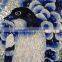 VH JY-JH-JZ01-M Handmade Mural Wall Tiles Chinese Blue Bird and Flower Art Glass Mosaic Mural