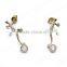 Gemstone inlay cheap brass gecko earring