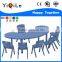Cheap Commercial school moon-shape plastic table and chairs for kids