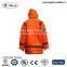 Orange outdoor 3M Reflective winter jacket safety clothes