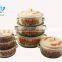 7 Pcs Casserole Belly Shape w/metal Cover Light Clr With Shadow