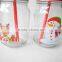 snowflake christmas promotional gift glass drinking mug with red lid