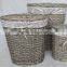 wholesale wash grey wicker round woven laundry basket