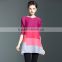 Custom fashion lady three colors matching loose pleated dress