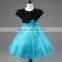 MGOO New Arrival Cheap Price Orangza Red Flowers Girl Dress Bow Shinning Baby Dancing Dress MGT027-2