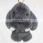 Myfur Dark Grey Cute Rabbit Fur Made Rabbit Bag Accessory Pendant