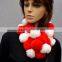 Myfur Real Fur Manufacturer Tongxiang Wholesale Colorful Rabbit Fur Pom Poms Short Women Neck Wear Scarves