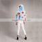 Myfur Ladies Pale Blue Fox Fur Coat With a Flower Genuine Fox Fur Outwear Jacket