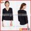 2015 new collection blouse 100% polyester dissymmetry front lady blouse