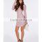 High neck long sleeves mini Dresses design with androgynous curved hem