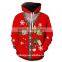 Chrismtas chicken snow unisex 3D red sweatshirts/blue na green plus size 3d hoodies/ fashioable 3d Christmas hoodies jacket