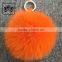 Wholesale Manufacturer low price ball real fox fur keychain ring