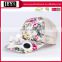 Fashionable canvas heat transfer floral baseball cap 6 panel solar powered fan tucker hat