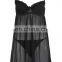 Tia back black ruffle detail sheer ladies night dress sex baby doll swing set