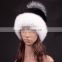 Factory supply genuine mink fur knit hat for winter warm