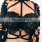 See-Through Unpadded Mesh Lined Strappy Harness Bralette Bra Crop Top Bustier