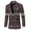 New Arrival Mens Korean Slim Fit Fashion Cotton Plaid Blazer Wholesale
