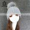 Hot sales high quality women winter hat winter real raccoon fur pom pom hat knitted beanie cap for wholesale