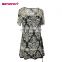 Wholesale Abstract Print Twist Slim Fit For Old Ladies Tunic Top