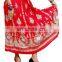 Indian handwork Rayon Skirt Boho Hippie Casual Sequin Work Long Embroidered Skirts Wrap Tribal Peasant Sequin Gypsy wear Red