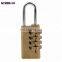 keyless security brass combination padlock,mini rectangular safety brass password lock