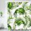 i@home bathroom polyester waterproof 3D digital green palm leaf print shower curtain