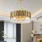 Light luxury post modern minimalist living room dining room lamp creative golden circular ring crystal chandelier