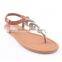 Shiny upper material sequined wholesale ladies sandals factory made in china