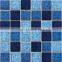 480x 480mm JBN Fancy Glaze Ceramic Ice Crack  Mosaic Tile Glass Glazed Blue Ceramic Swimming Pool Mosaics