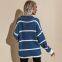 Autumn and winter new round neck loose striped pullover knitted sweater