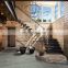 Contemporary wooden u-shaped stair railing staircase for project