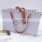 Italian Custom Hot Stamping  Paper Shopper Bag With Ribbon
