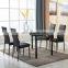 luxury home furniture italian modern black dining tables and chairs set 6 seater glass dining table set for dining room