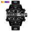 SKMEI 1371 Men's Sport Watch Quartz+Digital Leather Band Watch Multi-function Week Date Alarm Luminous