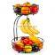 Hot Sale 2-Tier Countertop Fruit Vegetables Basket Bowl Storage With Banana Hanger