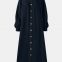 BS-FC911 Autumn Solid Loose Long Maxi Dress Cotton Caftan