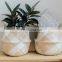 Handwoven Large White Patterned Basket, Seagrass Belly Basket, Boho Basket Planter Wholesale