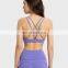 Low Moq Cross Backless Crop Sports Bras Women Gym Yoga Breathable Sling Straps Tops Nylon Spandex