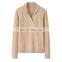 Custom Winter Women's Pure Cashmere Pullover Thick Jacquard Pattern Solid Style Turn-Down Collar Knitwear Sweater