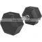 Durable Rubber Coated Cast Iron Hex Dumbbell