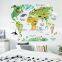 colorful animal world map wall stickers living room home decorations pvc decal mural art 037 diy office kids room wall art