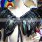 Wholesale Handmade Black Rooster Feather Cape Shawl For Wedding Dress Decoration