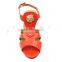new high heel slingback lady elegant office sandals with golden button
