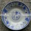 wholesale high grade ceramic dinnerware porcelain moonlight flat plate with double golden line