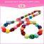 2016 new fashion design hot sale strawberry heart necklace bead love bracelet nigeria beads jewelry set