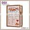 A4 six panels restaurant menu cover , drink cover , leather wedding album covers low moq